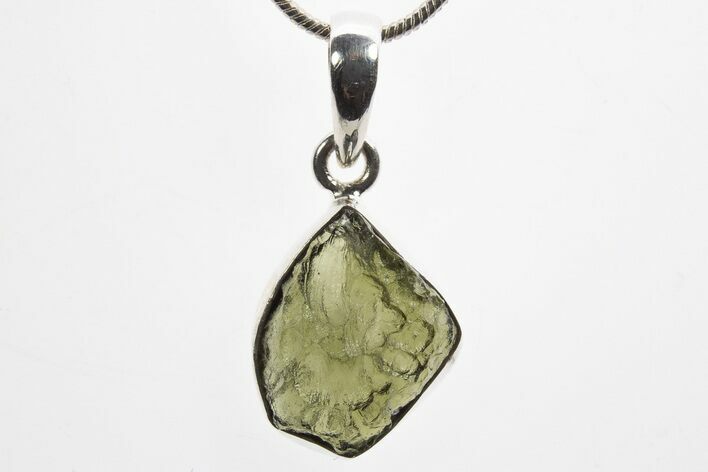 Green Moldavite Tektite Pendant ( g) - Czech Republic #317523